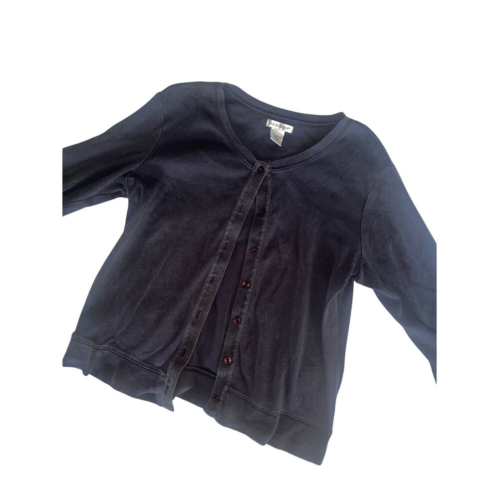 Vintage Hannah Cotton Black Button Down Cardigan Womens M